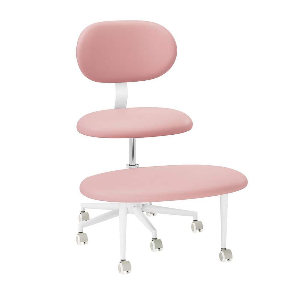 Upholstered Faux Leather Adjustable Height Ergonomic Office Chair with Lumbar Support and Wheels Executive Chair - Thumbnail 4