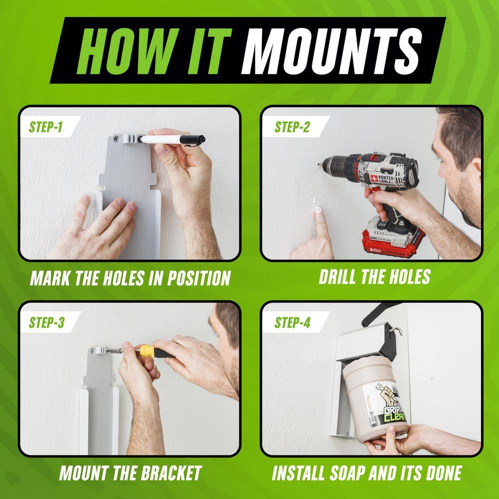 Heavy Duty Wall-Mounted Soap Dispenser Kit with Pumice Soap