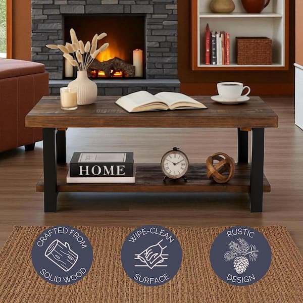 Alaterre Furniture Pomona 42 in. Rustic/Natural Rectangle Wood Top