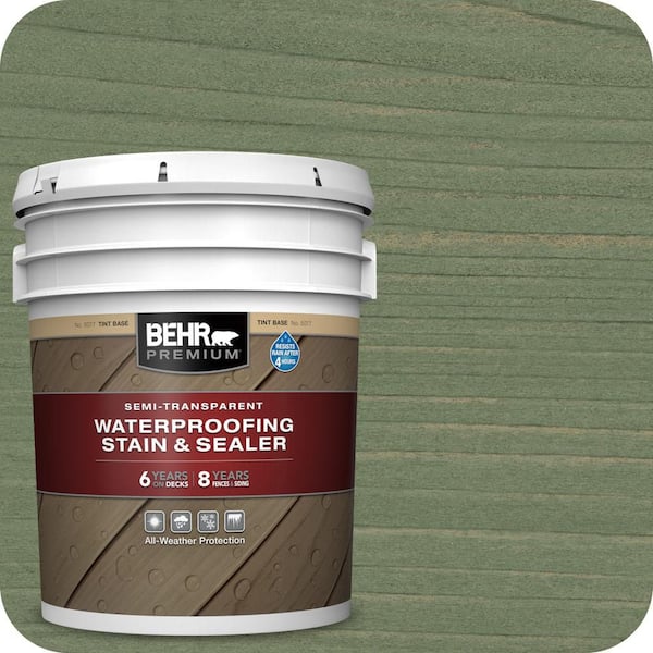5 gal. #ST-132 Sea Foam Semi-Transparent Waterproofing Exterior Wood Stain and Sealer