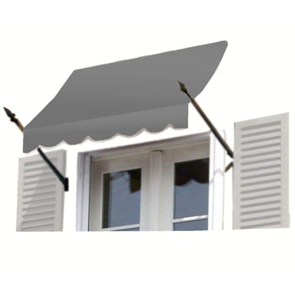 10.38 ft. New Orleans Fixed Awning 124.5 in. W x 24 in. H x 16 in. D Acrylic Fabric in Gray price history on PriceWatchPro