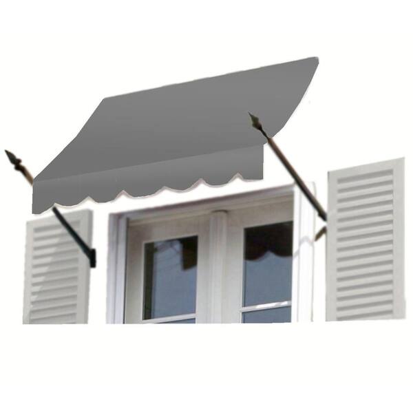 AWNTECH 4.38 ft. Wide New Orleans Fixed Awning (31 in. H x 16 in. D) Gray