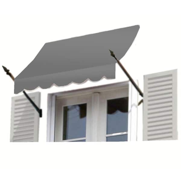5.38 ft. Wide New Orleans Fixed Awning (56 in. H x 32 in. D) Gray