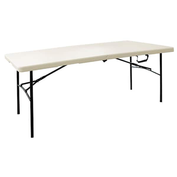 HDX 72 in. Earth Tan Plastic Folding Banquet Table