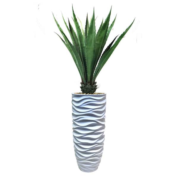 VINTAGE HOME 73 in. Artificial Agave, Indoor/Outdoor in Resin Planter