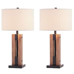 Lilith 28 " Brown/Black Table Lamp Set with USB (Set of 2)
