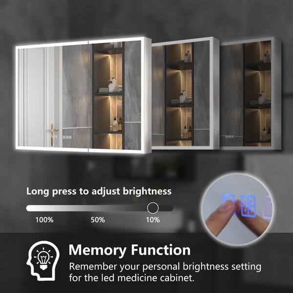 ExBrite 40 in. W x 30 in. H Rectangular Silver Aluminum