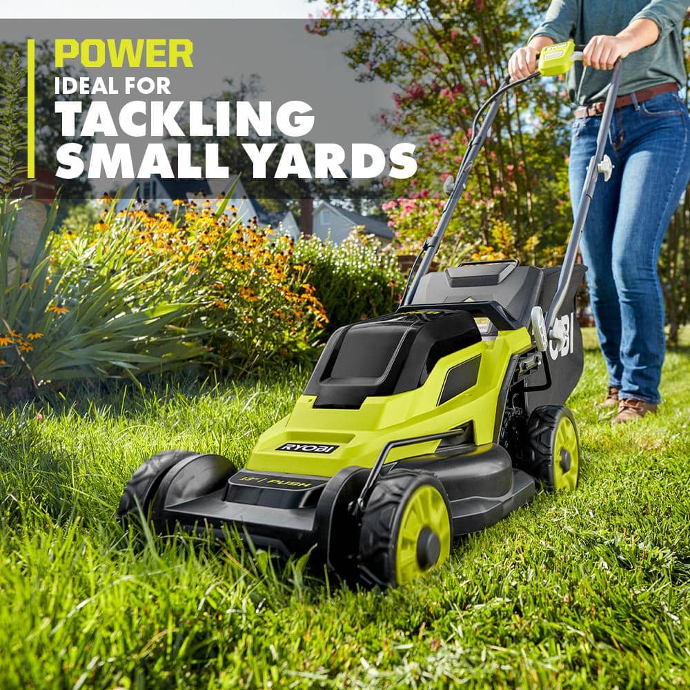 Ryobi 18V Lime Green Cordless Battery Push Lawn Mower