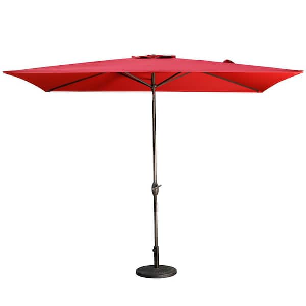 Wateday Outdoor 10 ft. Metal Market Tilt Patio Umbrella in Red