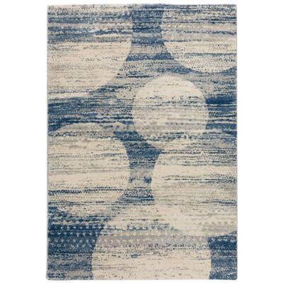 Ankara 17 Indigo Blue 9 Ft. 4 In. x 13 Ft. 2 In. Dancing Circles Area Rug