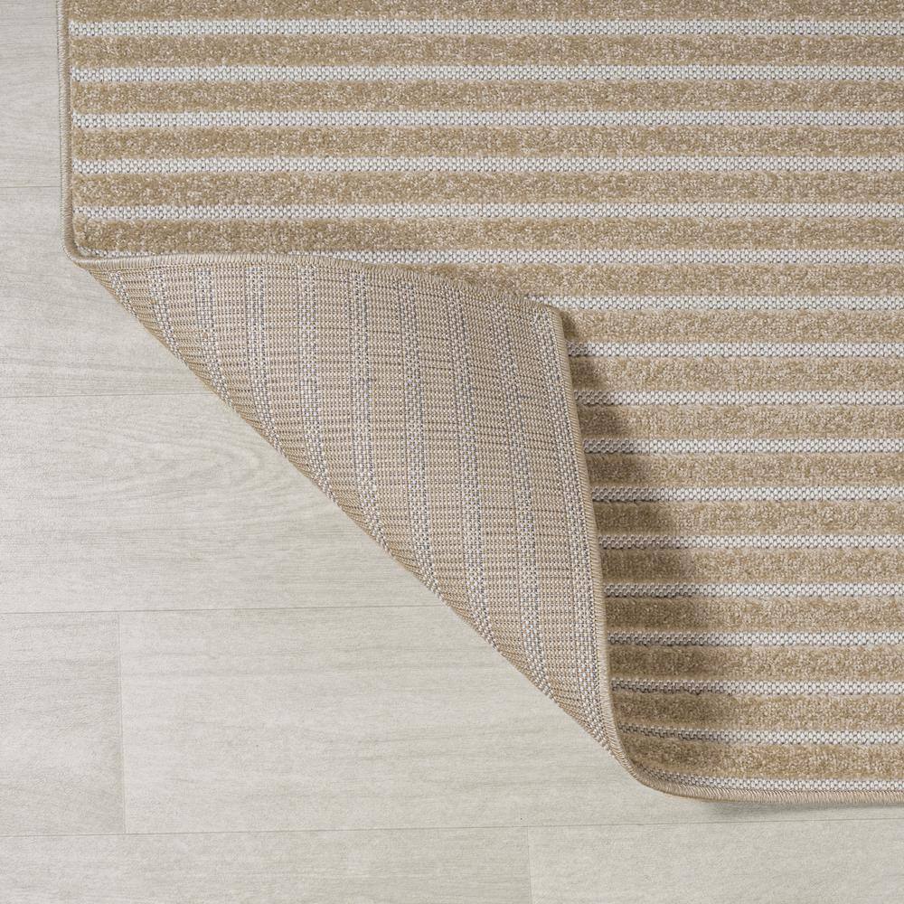Aarhus Beige and Cream Striped 8' x 10' Synthetic Area Rug