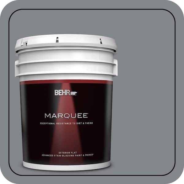 BEHR MARQUEE 5 gal. #N500-5 Magnetic Gray color Flat Exterior Paint & Primer
