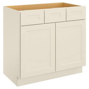 36 in. W x 21 in. D x 34.5 in. H Bath Vanity Cabinet without Top in Shaker Antique White