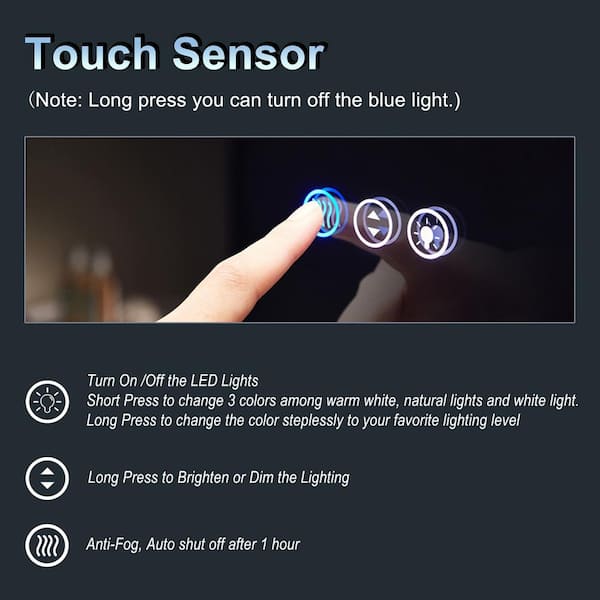 LED Light Wall Touch Switch Sensor Lamp Switch Tempered Glass