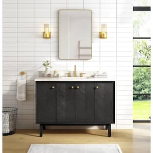 Adele 48 in. W x 21 in. D x 34 in. H Bath Vanity Cabinet without Top in Black Oak Finish