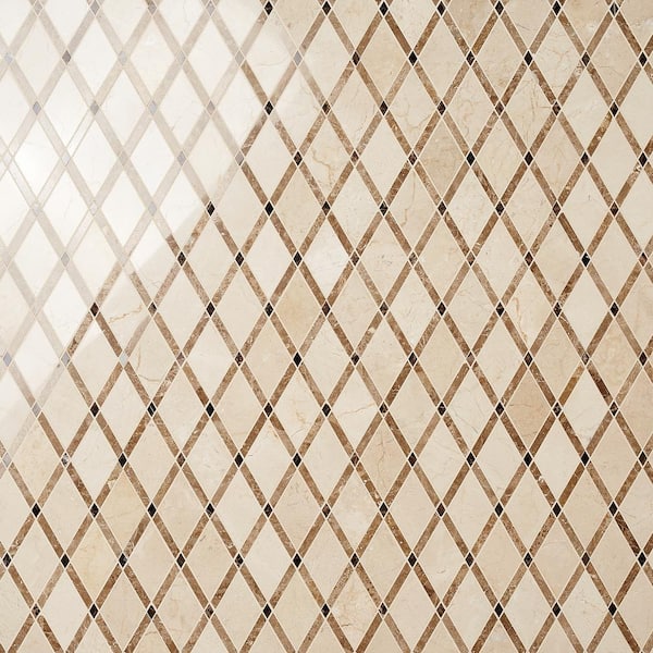 Ivy Hill Tile Grand Crema Marfil 11 in. x 12 in. x 10 mm Polished Marble Mosaic Tile