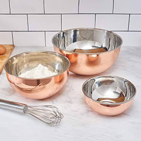 3 Piece Copper Mixing Bowl Set