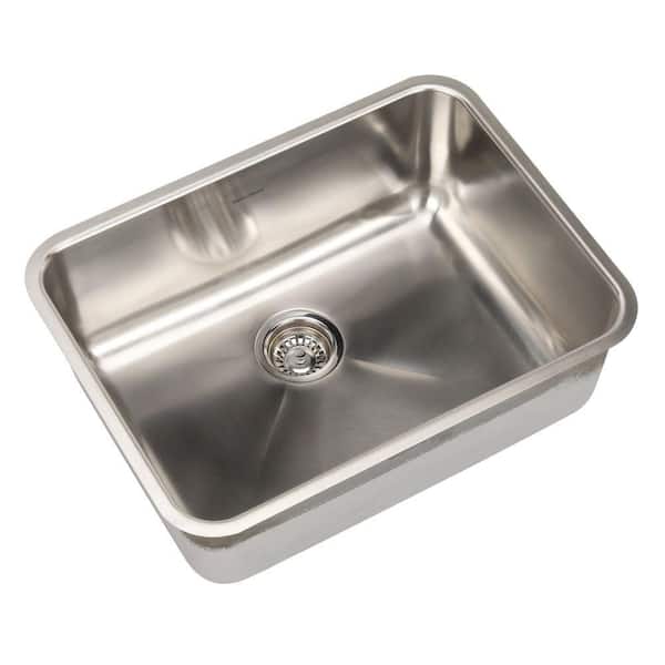 American Standard Prevoir Undermount Brushed Stainless Steel 23.75 in. 0-Hole Basin Single Bowl Kitchen Sink Kit