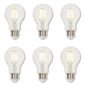 40-Watt Equivalent A19 Dimmable Clear Edison Filament LED Light Bulb Soft White Light (6-Pack)