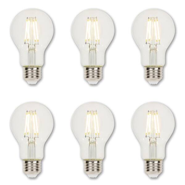 Westinghouse 40-Watt Equivalent A19 Dimmable Clear Edison Filament LED Light Bulb Soft White Light (6-Pack)