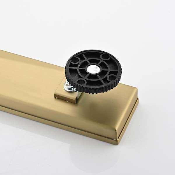 12 in. Linear Shower Drain with Leveling Feet in Brushed Gold
