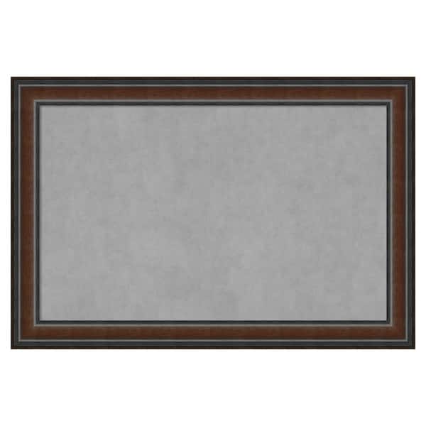 Amanti Art Cyprus Walnut 37 in. x 25 in. Framed Magnetic Board