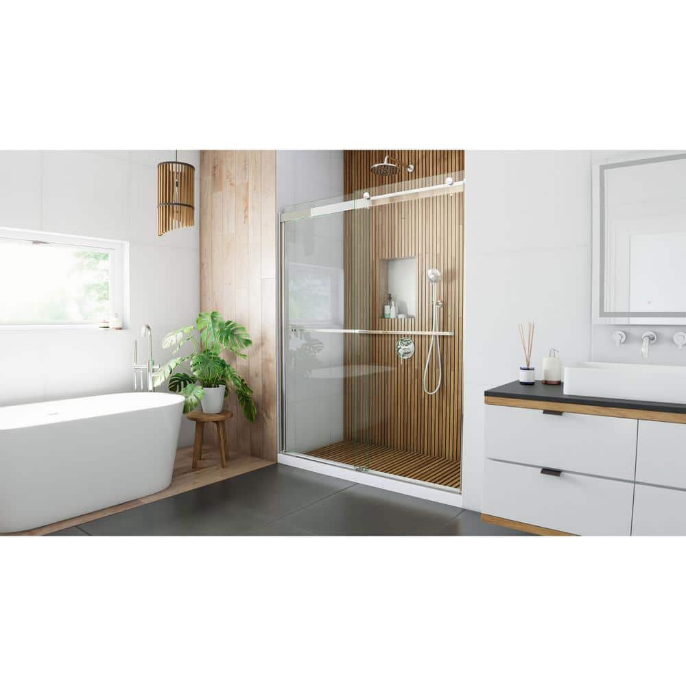Sapphire 56-60" Clear Glass Semi-Frameless Sliding Shower Door
