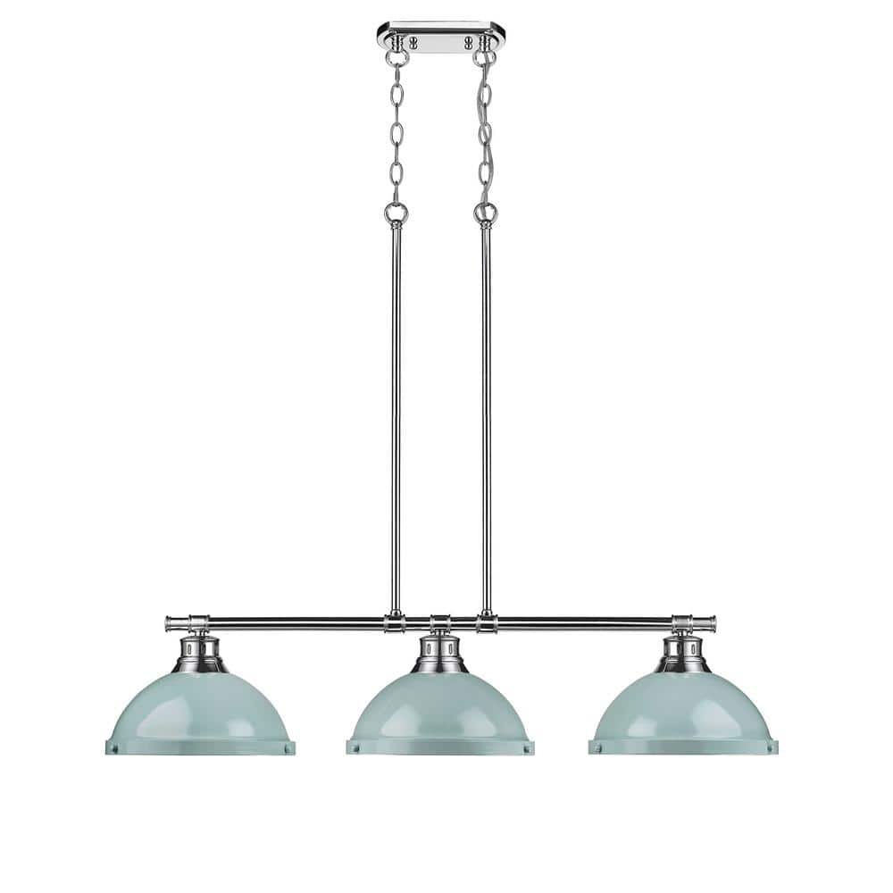 Duncan 3-Light Chrome Pendant with Seafoam Shade price history on PriceWatchPro