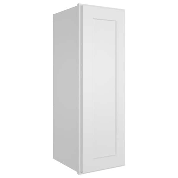 HOMEIBRO 12 in. W x 12 in. D x 36 in. H in Shaker White Plywood Ready to Assemble Wall Cabinet 1-Door 2-Shelves Kitchen Cabinet