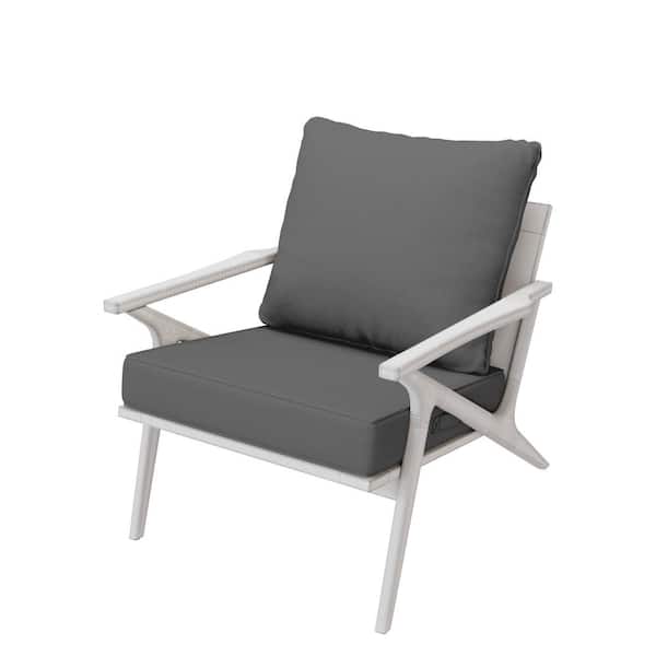 22 in. x 22 in. x 4 in. Square Outdoor Deep Seating Cushion Set Seat and Back Cushion for Lounge Chair Dark Gray