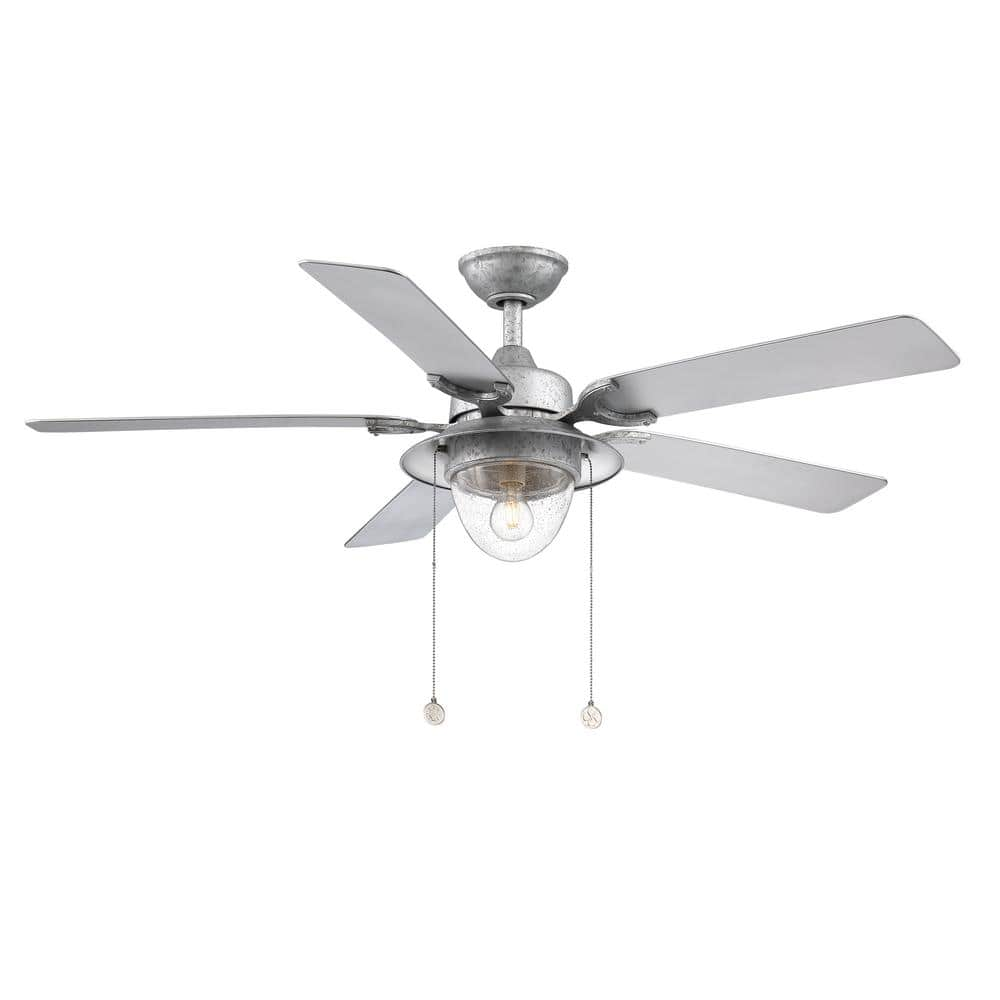 Home Decorators Collection Hanahan 52 In Led Outdoor Galvanized Ceiling Fan With Light Kit Sw17a6 Wet Gi The Home Depot