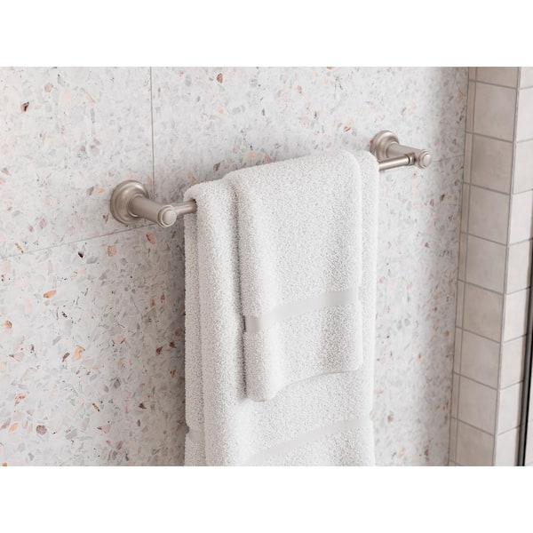 Briscoe 18 in. Wall Mounted Single Towel Bar in Spot Defense Brushed Nickel