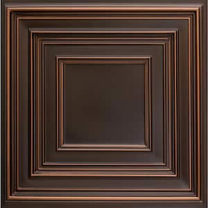 Schoolhouse Antique Copper 2 ft. x 2 ft. PVC Glue-up or Lay-in Faux Tin Ceiling Tile (200 sq. ft./case)