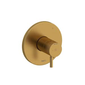 Riu 1-Handle Wall Mount 1/2 in. Therm and Pressure Balance Trim Kit in Brushed Gold (Valve Not included)