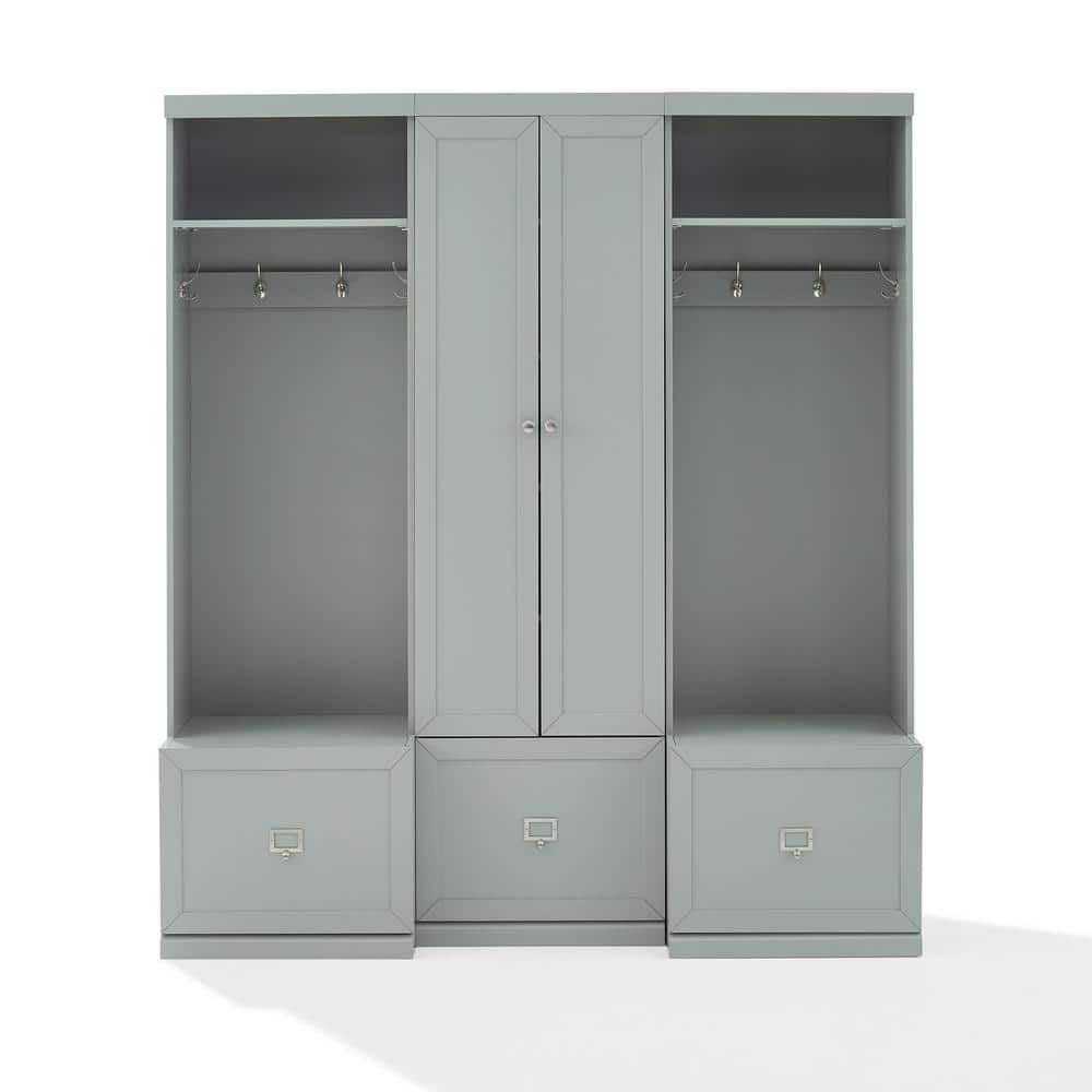 Gray 3-Piece Hall Tree Entryway Set with Storage
