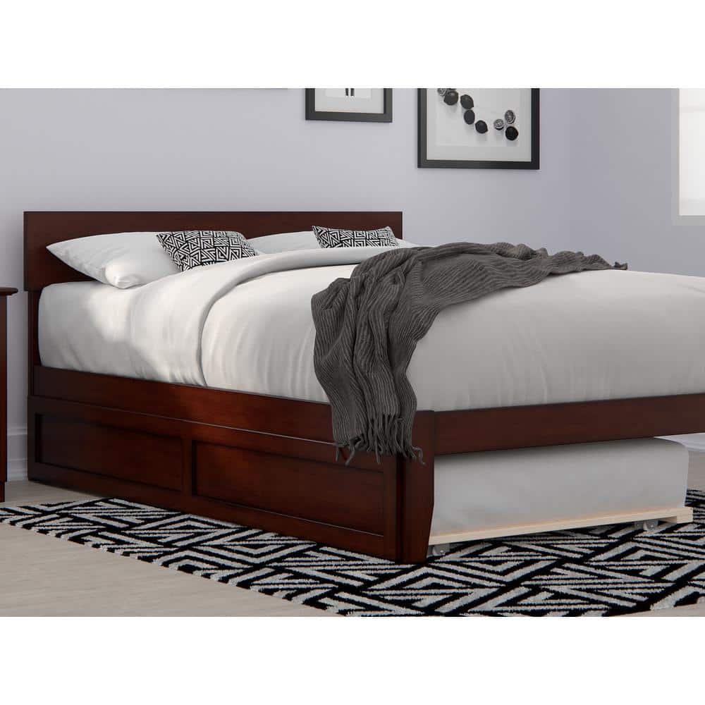 Efficient Space-Saving Twin Trundle Bed in Walnut