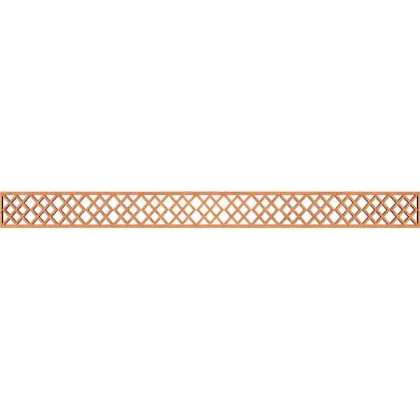 Ekena Millwork Hadley Fretwork 0.375 in. D x 46.375 in. W x 4 in. L Cherry Wood Panel Moulding