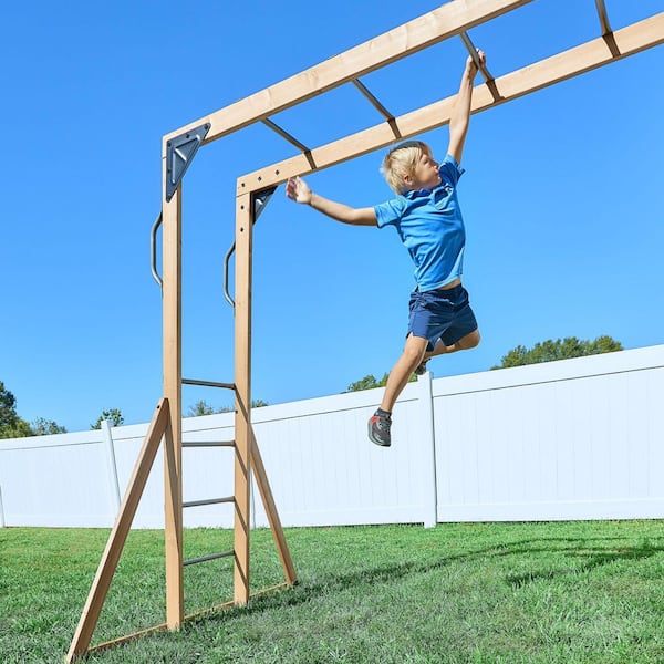 Backyard Discovery Dover Bay Spruce Wood Outdoor Swing Set Playset