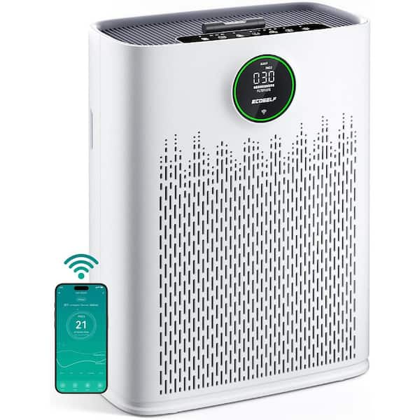 1295 sq. ft. Smart Air Purifier for Home with WiFi Control, Smart Mode, AQI Display, Sleep Mode & Aromatherapy in White