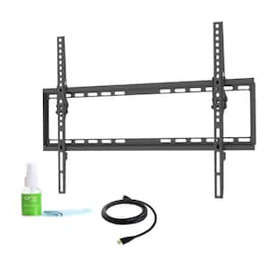 Tilting TV Wall Mount Kit for 42-75 in. upto 100lbs. VESA 200x200 to 600x400, Includes HDMI Cable, Screen Cleaner, Cloth
