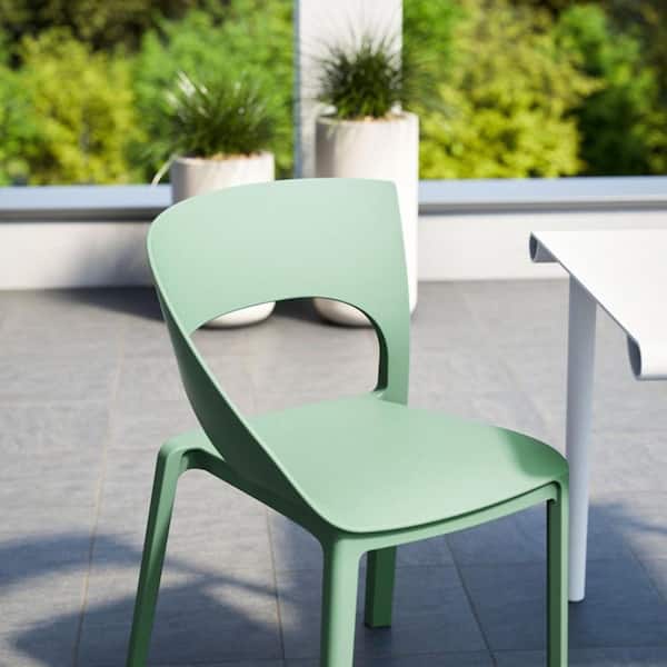 Modern Outdoor Polypropylene Stackable Chair-One-Piece Ergonomic