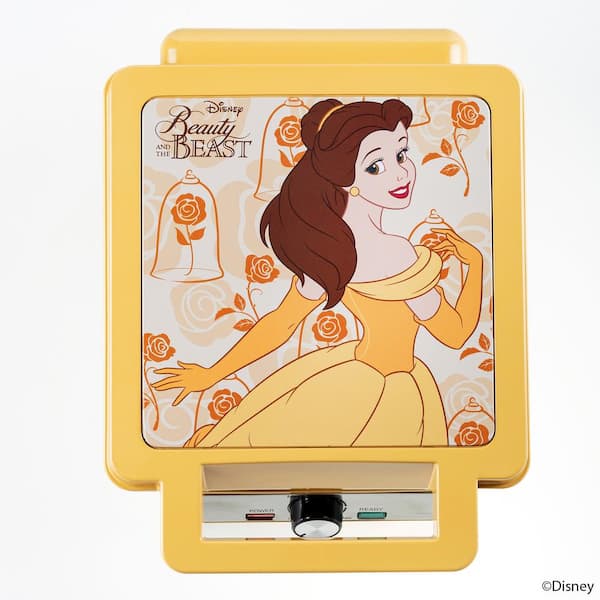 Uncanny Brands Disney 1200-Watt Beauty and the Beast Yellow Square American Waffler Maker