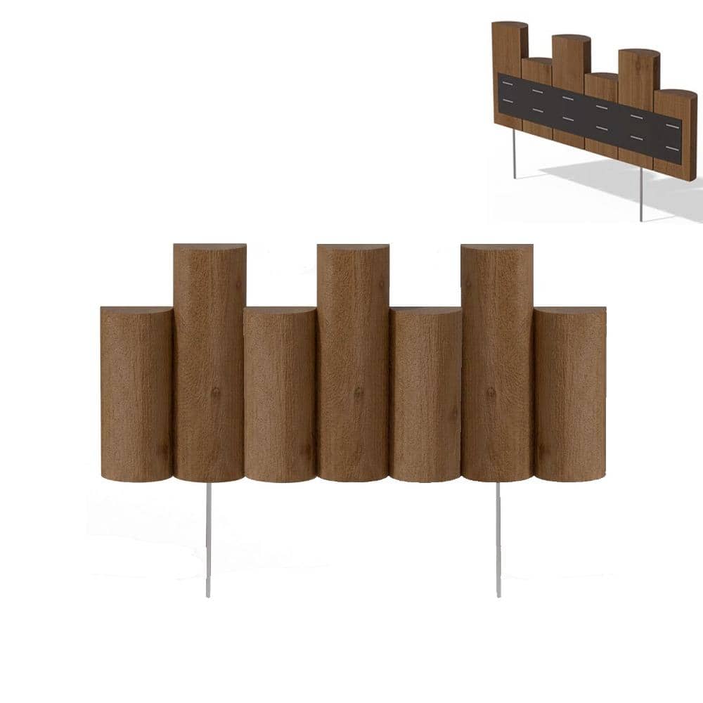 18 in. x 7 in. Wooden Half Log Staggered Lawn Edging, Decorative Garden Border，6-Pack price history on PriceWatchPro