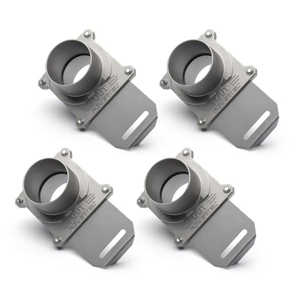 ‎POWERTEC 2-1/2 in. Aluminum Blast Gate with Anti Clog and Air Leak Seal for Dust Collection (4-Pack)