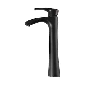 Bathroom Faucet Single Handle Single Hole Tall Vessel Sink Faucet with Supply Line in Oil Rubbed Bronze