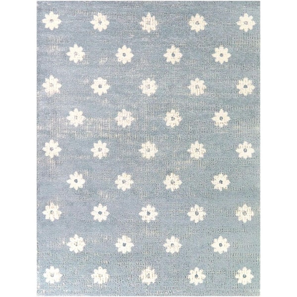 Plumier Cream 3 ft. 11 in. x 5 ft. 7 in. Kids Textured Floral Area Rug