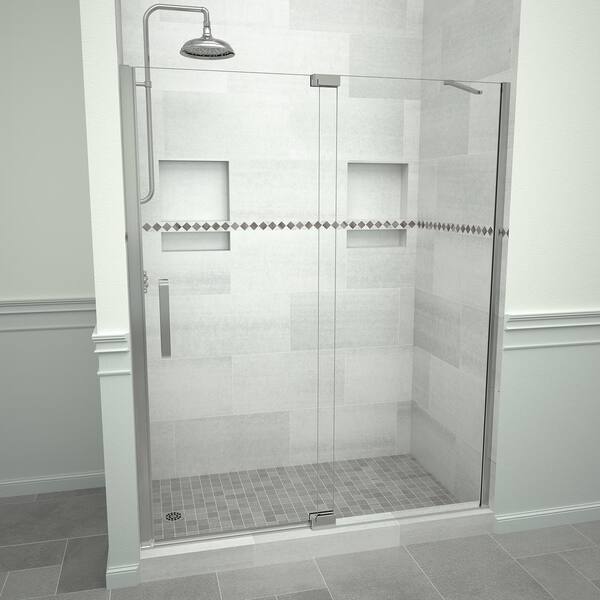 Tile Redi Redi Swing 5200 59 in. W x 76 in. H Semi-Frameless Pivot ...