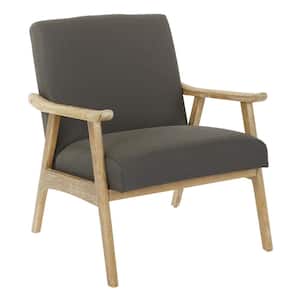 Weldon Klein Charcoal Fabric Chair with Brushed Frame