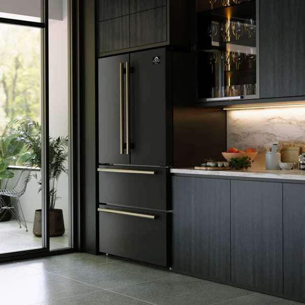 Forno Espresso Moena 36 in. French Door Refrigerator in Black