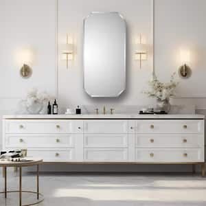 Octavia Traditional Styled 16 in. W x 32 in. H Beveled Octagon Shaped Mirror Recessed Bathroom Medicine Cabinet